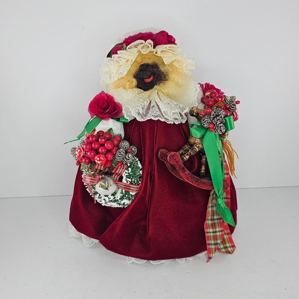 Vintage Apple Whimseys Lita Gates Mrs Claus Christmas Bear Dried Apple Face